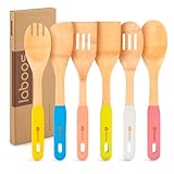 COLORFUL HANDLES – EASY TO IDENTIFY, FUN TO USE-Bright, colorful handles help you quickly pick the right utensil for each task while adding a cheerful touch to your kitchen. NATURAL BAMBOO – SMOOTH, LIGHTWEIGHT & DURABLE-Crafted from natural bamboo, ...