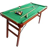 HLC 55''ポータブル折りたたみビリヤードテーブル プールゲームテーブルには ビリヤード台 家庭用 キュー ボール チョーク ラック（緑）が含まれています