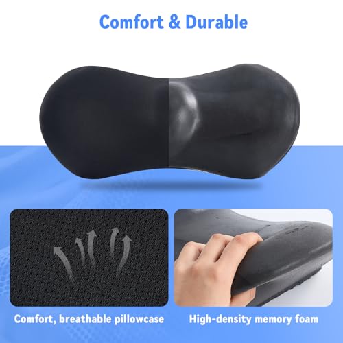 Lumbar Support Pillow for Office Chair and Car Seat, Lumbar Pillow with Adjustable Strap, Memory Foam Back Pillow for Lower Back Pain Relief, Back Support Pillow for Sitting, Driving, Traveling