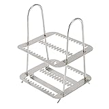 uxcell Microscope Slides Rack 26 Positions Stainless Steel Staining Rack Silver Tone for Research Experiments