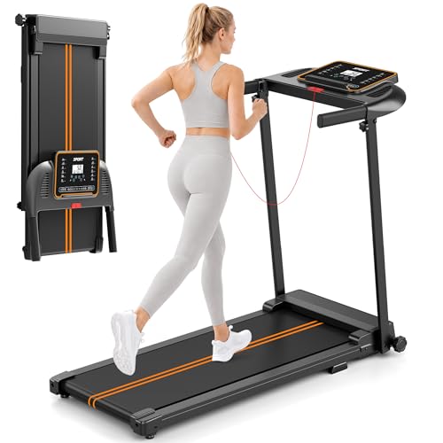Treadmills for Home Walking Pad - Foldable Treadmill Under Desk with Handle Bar 0.6-6.2 MPH Portable Folding Pads Compact Running Machine Quiet Lightweight