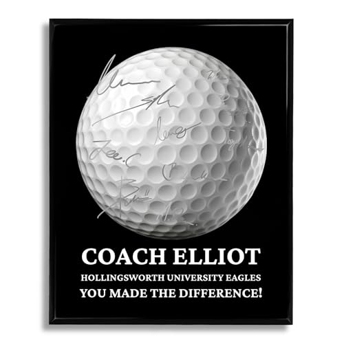 Custom Golf Coach Gift - Add Team Signatures - Signable Personalized Coach Plaque - Thank You Coach Gifts Trophy Plaque for Appreciation - Coaches Gifts Men/Women - UV Printed on 9