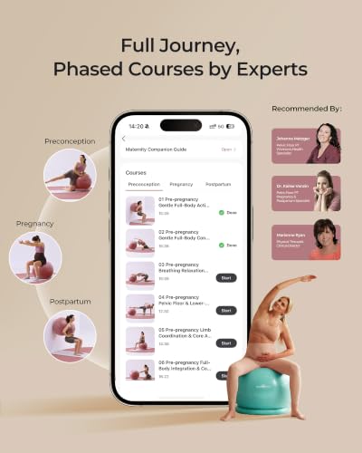 Image of Momcozy BirthEase Pregnancy Ball Set, Birthing Yoga Ball with App Courses