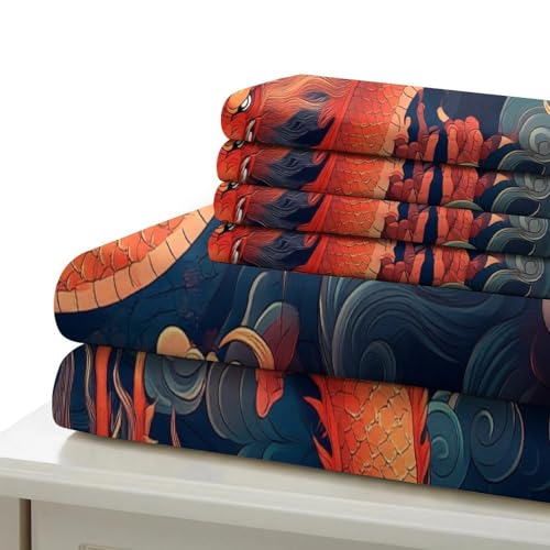 Housse de couette dragon lit simple microfibre sans repassage - 7