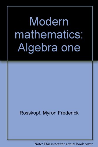 Modern mathematics: Algebra one B0007DZO7Y Book Cover