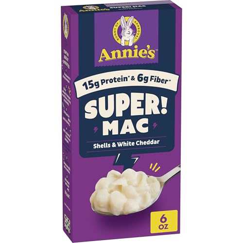 Annie's Super! Mac Shells and White Cheddar, Made with Organic Pasta, 6 oz