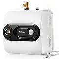 Electric Tank Water Heater, 8-Gallon Under Sink Instant Hot Water Tank?Equipped with Digital Temperature Display for RV, Camper, Kitchen, Food Truck?Wall or Floor Mounted, Black