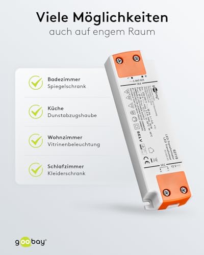 Transformateur LED 12V DC 0.5-30W dimmable et extra plat IP20