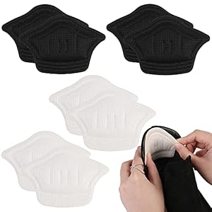 4 Paar Fersenkissen Fersenpolster Selbstklebende Einlegesohlen Fersenschutz für Schuhe für Dame Herren Schuheinlagen Fersengriffpolster für Lockere Schuhe