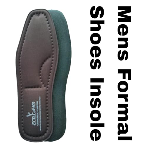 Image of Memory Foam Shoe Insoles Comfortable Insoles Supports Heel & Arch Absorbs Foot Sweat & Moisture Ultra Soft Cushioned Lightweight Durable Washable Pads for Men FORMAL SHOES INSOLE Black (1 Pair) (Brown, 10)
