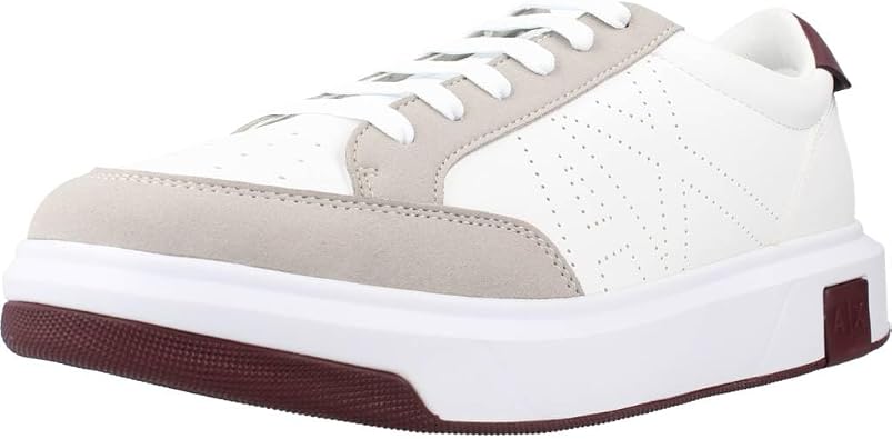 Armani Exchange Mens Suede Perforated Logo Low Top Sneaker