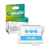  Inkadoo Cartouches d\'encre compatibles pour Epson C13T05524010 / T0552 Stylus Photo RX 420 425 Stylus Photo R 240 240 Cyan
