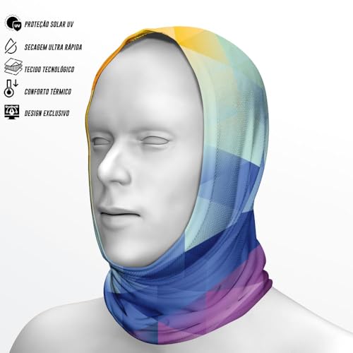 Bandana Tubular Ciclismo Balaclava Corrida Pesca Geométricas Coloridas UV - Novadecora