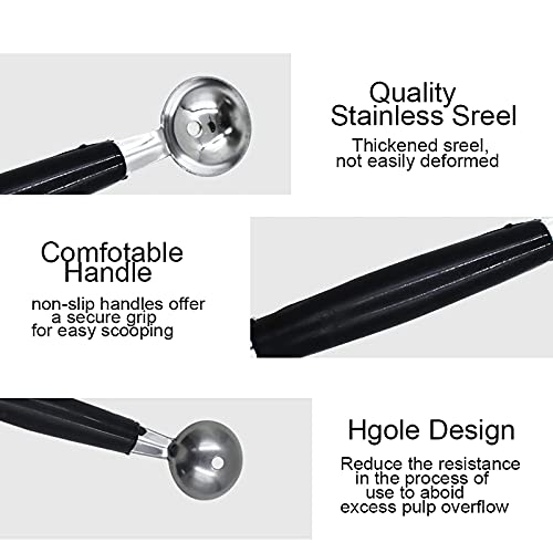 2 Pack Double Ended Headed Fruit Icecream Ball Spoon,Stainless Steel Melon Baller,Smooth Round Melon Balls Melon Scoop For Watermelon/Ice Cream/Fruits/Sorbet/Meatball #TOP5