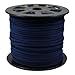 BeadsTreasure Dark Blue Suede Cord Lace Leather Cord For Jewelry Making 3x1.5 mm-20 Feet.