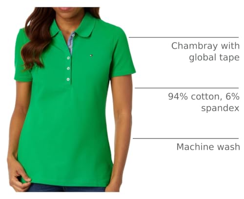 Image of Tommy Hilfiger Women's Solid Short Sleeve Pique Polo Shirt