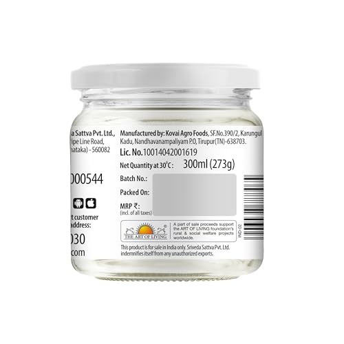 Image of Sri Sri Tattva Organic Virgin Coconut Oil, 300ml (Pack of 2) - Cold Pressed, Natural, Pure Coconut Oil for Healthy Hair and Skin Care