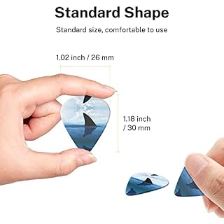 Shark Cum Lot de 6 médiators pour guitare acoustique, guitare électrique, basse, ukulélé – fins, moyens et épais - Les Beatles, Paul McCartney, John Lennon, RIngo Starr, George Harrison Shark Cum Lot de 6 médiators pour guitare acoustique, guitare électrique, basse, ukulélé - fins, moyens et épais – Image 7