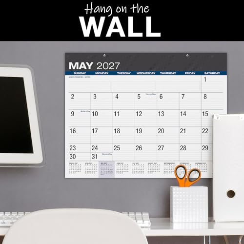 Image of Desk PAD: 22 inch x 17 inch Large Print Desk Pad Calendar, APR 2026 - DEC 2027, 21 Months, (Black)