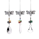 Crystal suncatcher Crystal Glass Prisms Ornament Bee Rainbow Maker Collection Suncather,Set of 3