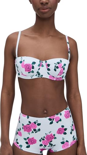 Vintage Rose001 Satin Underwire Bikini Top by good american