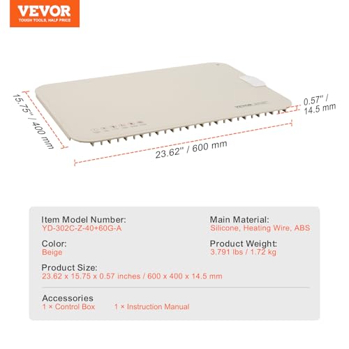 Image of VEVOR Electric Warming Tray, Food Warming Mat for Buffet, Rollable & Portable Silicone Food Warmer with 4 Adjustable Temperature Settings, Auto Shut-Off & Child Lock, Perfect for Parties, Catering