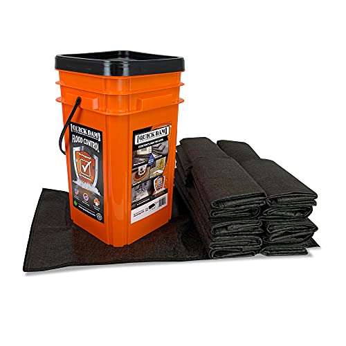 Quick Dam Grab & Go Flood Kit includes 20- 2ft Flood Bags in Bucket , Black , 1 Kit - QDGGFB-20