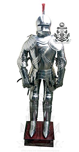 Marine Gift Shop Medieval Suit of Armor 17th Century Combat Full Body Armour with Base & Stand