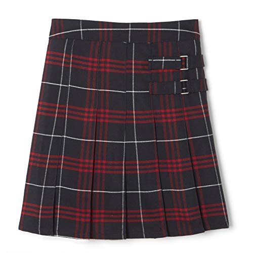French Toast Girls' Adjustable Waist Plaid 2-Tab Scooter, Navy & Red Plaid, 5 - Thumbnail 5
