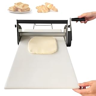 DPLXQPP Sfogliatrice Professionale Manuale per Pasta Sfoglia,Macchina per Croissant,Rs201 con 55 Livelli di Regolazione (0-27mm),Pannello Antiaderente Pp 900x400mm,per Pasticcerie E Ristoranti,RS101