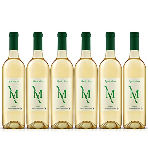Maricubas Vino blanco seco - Macabeo 100% desde Fuentealbilla. Botella 75cl [Pack 6 Botellas] Cover