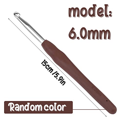 Image of Crochet Hook, 6.0 mm Ergonomic Crochet Hook, Crochet Needles for Arthritic Hands, Knitting Needles with Soft Handle Beginners and Experienced Hobbyists (6.0 mm)