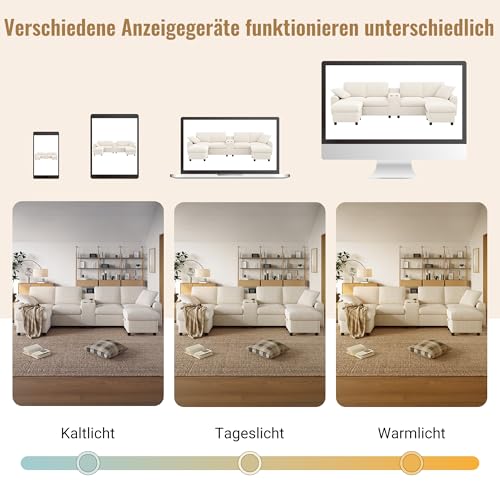 Canapé U modulable velours avec poufs rangement Merax