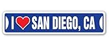 I Love SAN Diego, California Street Sign ca City State us Wall Road décor Gift
