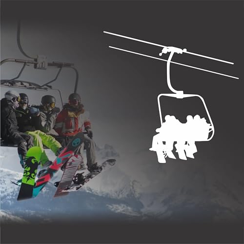 Ski Lift Chair Decal, Snowboards on Chair Lift Vinyl Car