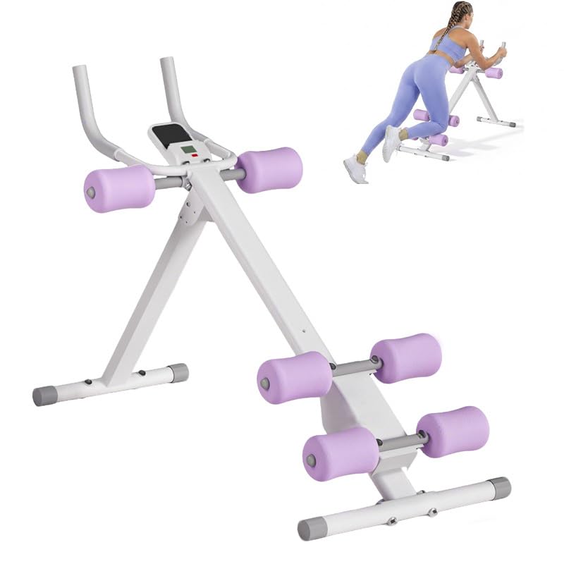 Dianshao Entrenador de Abdominales para Casa, Máquina Abdominal Plegable con Pantalla LCD, Equipo Multifunción hasta 200 kg, Entrenamiento Silencioso para Core y Abdomen