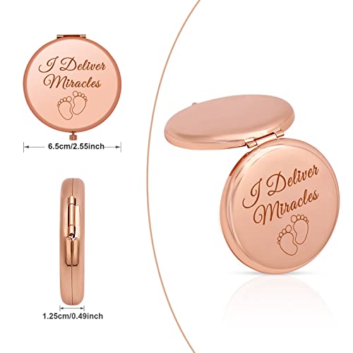 Midwife Appreciation Gift Thank You Gifts For Doula Rose Gold Compact Mirror Obgyn Doctor Midwife Gifts Obstetrician Gynecologist Gift Maternity Nurse Gifts Birthday Christmas Thanksgiving Gifts #TOP5