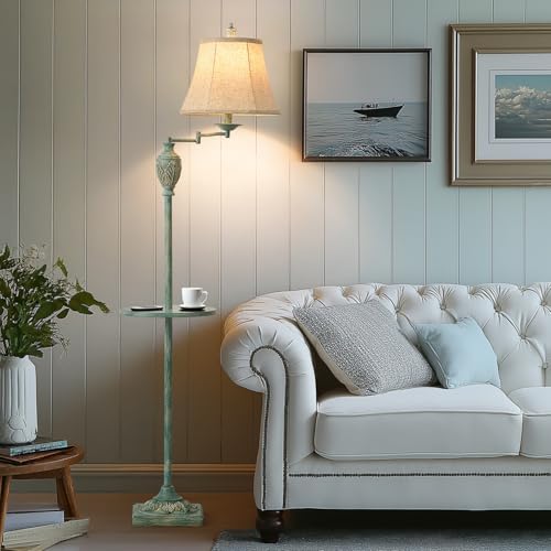 Traditional Floor Lamp withTray,Remote Dimmable,350°Swing Arm Antique Green by AIDENOEY - Used condition - Image 3