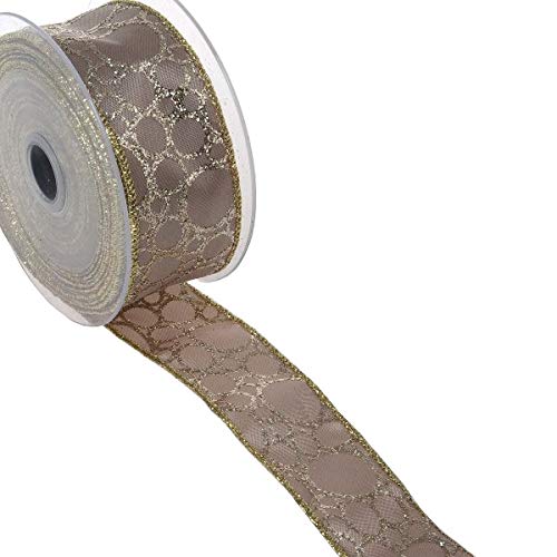 Nastro In Taffetà Organza Oro Francese: 3 Metri, Bordato, Larghezza 6,3 Cm Per Regali E Decorazioni