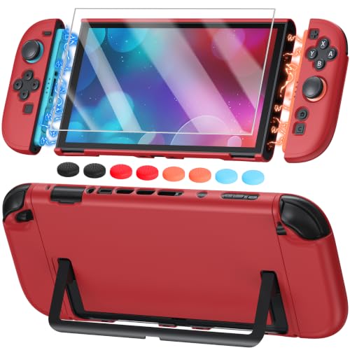 Image of Switch 2 Cover Case&Screen Protector, FYOUNG Dockable Shell for Nintendo 2 | Cute Case, 9H Tempered Glass, Thump Grip, Switch 2 PC Hard Protective Case, Split Design, Precise Cutouts, Slim Shockproof