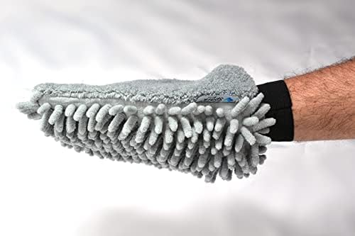 Spark 7050 Mikrofiber Şönil Oto Temizlik ve Kurulama Eldiveni 16x24 cm. GRİ - Görsel 4