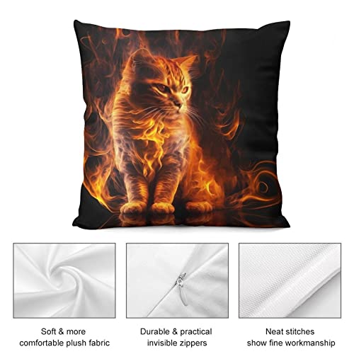 Summer Cat Throw Pillow Covers 18X18 Set Of 4 Decorative Pillow Covers Farmhouse Pillow Covers Sweet Home Decorations Cushion Case For Couch Sofa Bed Outdoor #TOP7