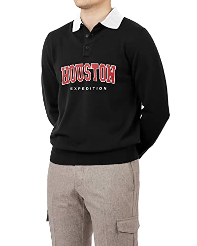 Jump Cuts Mens Printed Polo Neck Full Sleeve Navy and Red Slim Fit Cotton Blend Polo T-Shirt