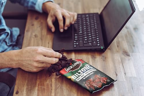 Jack Links Biltong Jerky Original – 12er Pack (12 x 60g) – Glutenfreier Fleisch Snack - High Protein Reiches Trockenfleisch für Gym, Fitness, Outdoor - Kalorienarme Protein Snacks - Rindfleisch Chips
