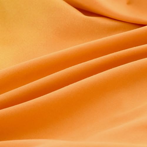 Image of Bedding Fitted Sheet with Deep Pocket,Thicken Printed Fabric Bed Sheets (Orange, Queen)