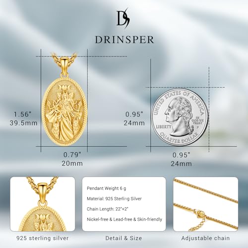 Hecate Wiccan Triple Moon Goddess Necklace Tetragrammaton Nudo De Bruja Plata 925 Original Sterling Silver Cat Moon Pendant Hekate Witch Necklace Amulet Witchy Jewelry Gifts for Women Men2