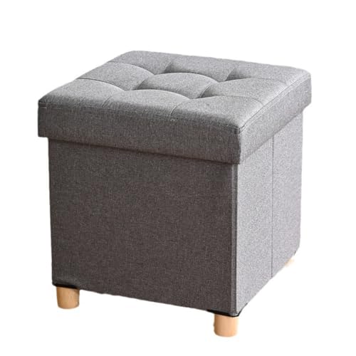 GeFSDOU Taburete plegable de almacenamiento, con tapa extraíble, asiento tapizado