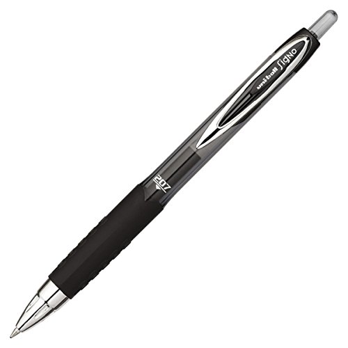 Uni-Ball Signo Gel 207 - Stylo roller encre noire sans bavure ni fuite, boîte de 36