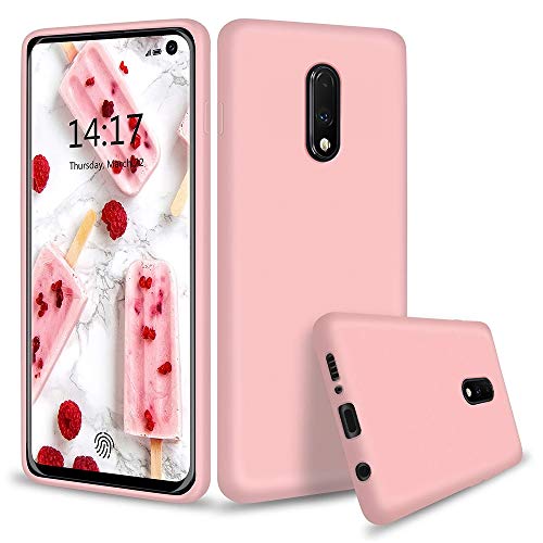 AChris Funda Apple iPhone 11 Silicona Líquida con Pelusa Forro Protector TPU Anti-Choque Ultra-Delgado Case con TPU Suave para Apple iPhone 11, Rosado
