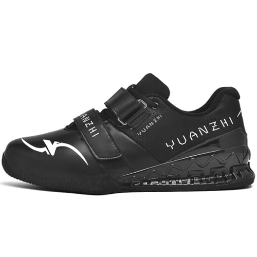 TvzsiY Zapatillas de Halterofilia para Hombres y Mujeres Zapatos de Sentadillas Halterofilia, Estanqueidad Ajustable, para Fitness Levantamiento de Pesas,Negro,39 EU